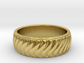 Unique Curved Band in Polished Brass