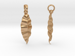 Fractal Leaves Earrings in Natural Bronze (Interlocking Parts)