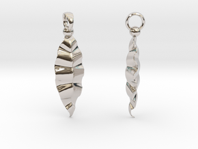Fractal Leaves Earrings in Platinum
