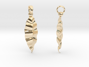 Fractal Leaves Earrings in 14k Gold Plated Brass