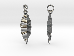 Fractal Leaves Earrings in Polished Silver (Interlocking Parts)