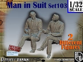 1/32 Man in Suit Set103 in White Natural Versatile Plastic
