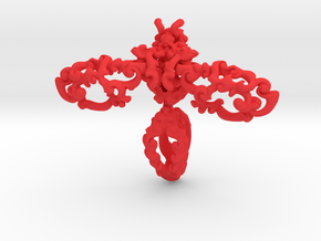 Dancing Bee Pendant in Red Processed Versatile Plastic