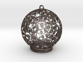 Flower Kaleidoscope Ornament in Polished Bronzed-Silver Steel