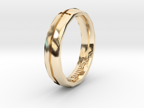Ring with engraved Cross and bible verse in 14k Gold Plated Brass: 5.5 / 50.25