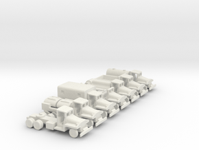 1/200 Scale CCKW Truck Set Of 7 in White Natural Versatile Plastic