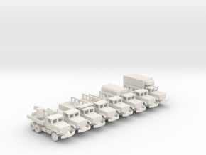 1/200 Scale M929 Series Truck Set Of 8 in White Natural Versatile Plastic