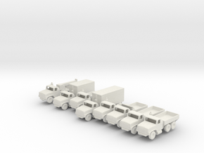 1/200 Scale Oshkosh MTVR Truck Set Of 8 in White Natural Versatile Plastic