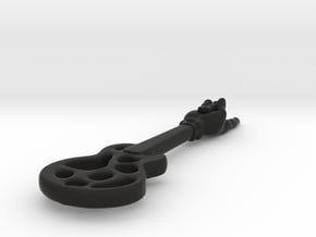 Guitar Keychain 5 in Black Natural Versatile Plastic