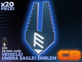 CB Umbra Eagles Emblem S* 28mm in Smoothest Fine Detail Plastic