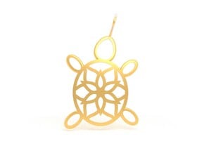 Turtle Mandala Pendant in 18k Gold Plated Brass