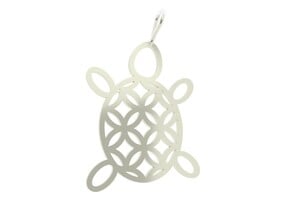 Turtle Flower Pendant in 14k White Gold