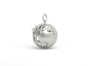 Earth Spinning Turtle in Natural Silver (Interlocking Parts)