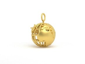 Earth Spinning Turtle in Natural Brass (Interlocking Parts)