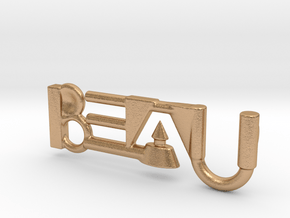 Beau's Name - Geometric Name Pendant 40 mm in Natural Bronze