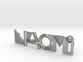 Naomi - Name Pendant 43mm in Natural Silver