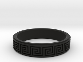 Greek Fieze Pattern Ring 20mm in Black Premium Versatile Plastic
