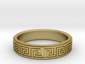Greek Fieze Pattern Ring 20mm in Natural Brass