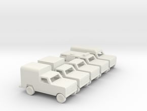 1/200 Scale Dodge Truck Set Of 5 in White Natural Versatile Plastic
