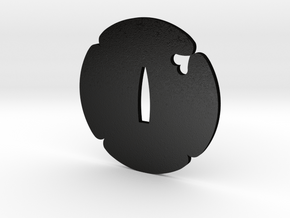 Tsuba mokko Inome in Matte Black Steel