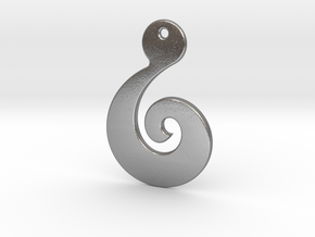 Maori Pendant - thick (5mm thick) in Natural Silver