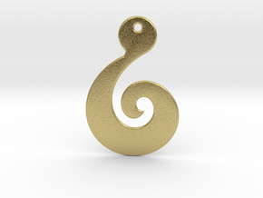 Maori Pendant - thin (2mm thick) in Natural Brass