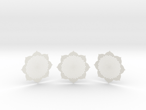 3 Fibocoasters in White Natural Versatile Plastic
