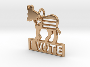 I Vote Donkey Pendant in Polished Bronze