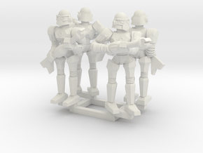 Minion Bots Posed Four in White Natural Versatile Plastic