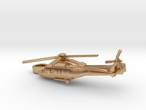 Helicopter tie clip in Polished Bronze