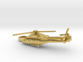 Helicopter tie clip in Polished Brass