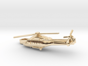 Helicopter tie clip in 14k Gold Plated Brass