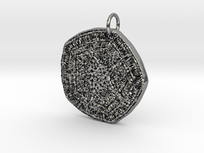 Egyptian Star Cartouche Pendant in Antique Silver: Medium