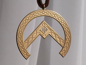 Rune Pendant in Natural Brass