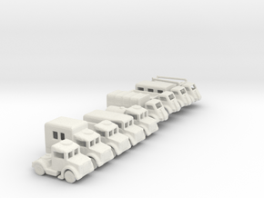 1/200 Scale Bedford Truck Set Of 9 in White Natural Versatile Plastic