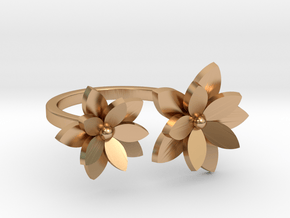 Flower Ring  M in Polished Bronze: Medium