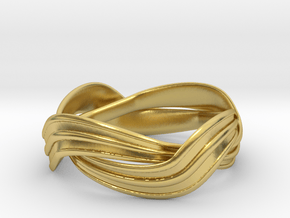 Turban Roll - Ring in Polished Brass (Interlocking Parts)