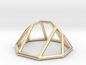 Minimal "irregular" polyhedron in 14k Gold Plated Brass: Small