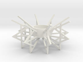 Geometric Candle Holder in White Natural Versatile Plastic