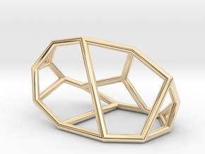 "Irregular" polyhedron no. 1 in 14k Gold Plated Brass: Small