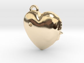 Exit Wound Heart Pendant in 14K Yellow Gold