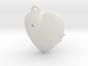 Exit Wound Heart Pendant in White Natural Versatile Plastic