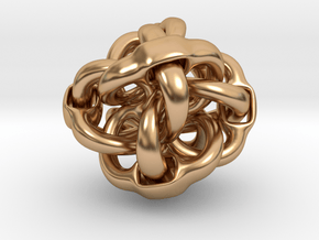 Octa Eyeo - 3D Linked object in Polished Bronze (Interlocking Parts)