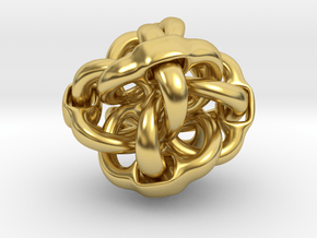 Octa Eyeo - 3D Linked object in Polished Brass (Interlocking Parts)