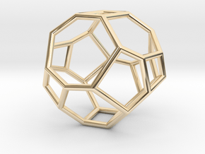 "Irregular" polyhedron no. 3 in 14k Gold Plated Brass: Small