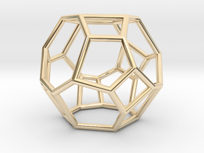"Irregular" polyhedron no. 4 in 14k Gold Plated Brass: Small