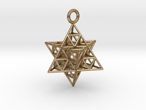 Star Tetrahedron Fractal 25mm or 32mm in Polished Gold Steel: Medium