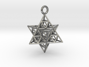 Star Tetrahedron Fractal 25mm or 32mm in Natural Silver: Medium