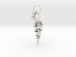 Broken Shell Pendant in White Natural Versatile Plastic