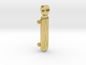 Skateboarding [pendant] in Polished Brass